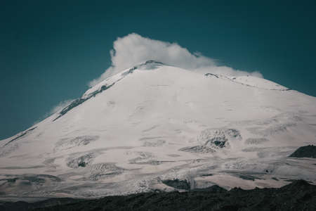 Mountain landscape. Elbrus top of the picture at close range, the Caucasus.の写真素材