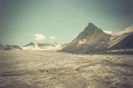 Mountain peak and glacier snowfields, Pyramid Peak - Peak Shambhala Caucasian Kalitskyの写真素材