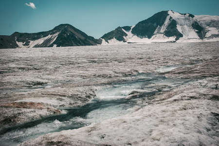 Mountain landscape. Glacier. The picture at close rangeの写真素材