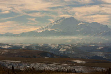 Beautiful valley and peaks in Caucasus mountains, the Main Caucasian ridge. North Caucasusの写真素材