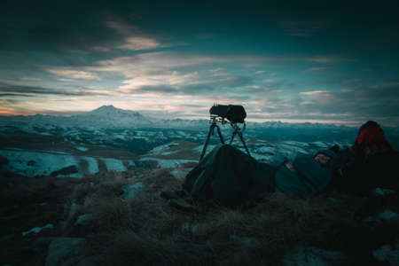 Beautiful valley and peaks in Caucasus mountains, the Main Caucasian ridge. North Caucasusの写真素材
