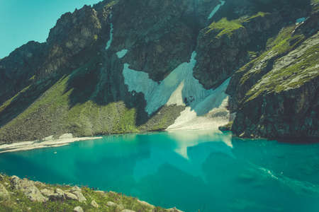 Pure mountain water. Springs, rivers beginning.の写真素材