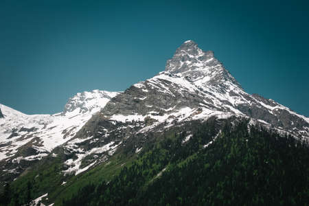 Beautiful valley and peaks in Caucasus mountains, the Main Caucasian ridge. North Caucasusの写真素材