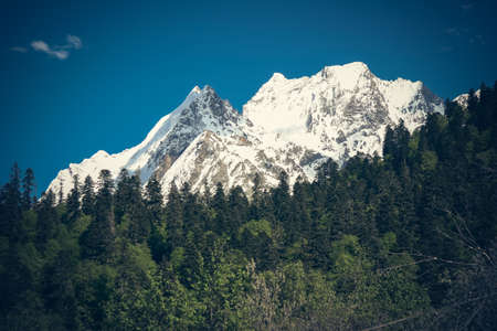 Beautiful valley and peaks in Caucasus mountains, the Main Caucasian ridge. North Caucasusの写真素材