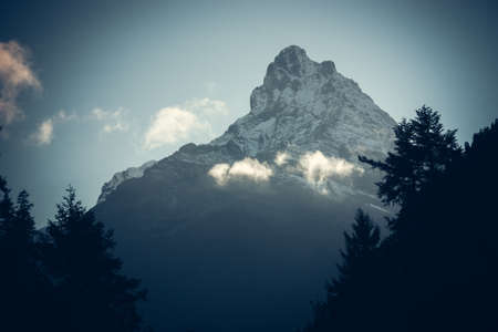 Beautiful valley and peaks in Caucasus mountains, the Main Caucasian ridge. North Caucasus