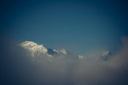 Winter mountains panorama with ski slopes. Caucasusの写真素材