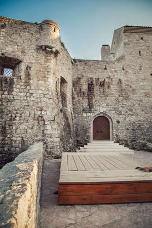 The ancient city on the coastline of Adriatic sea. Budva. Montenegro. Budva riviera. Ancient...