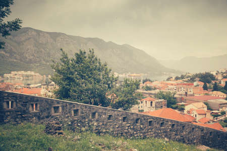 Boka Kotor bay (Boka Kotorska), Montenegro, Adriatic Sea, Mediterranean Sea.の写真素材