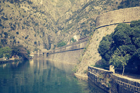 Boka Kotor bay (Boka Kotorska), Montenegro, Adriatic Sea, Mediterranean Sea.の写真素材