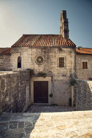 The ancient city on the coastline of Adriatic sea. Budva. Montenegro. Budva riviera. Ancient...