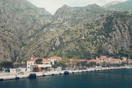 Boka Kotor bay (Boka Kotorska), Montenegro, Adriatic Sea, Mediterranean Sea.の写真素材