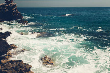The sea and the coastline, Budva, Montenegro, Adriatic Sea, Mediterranean Sea.の写真素材