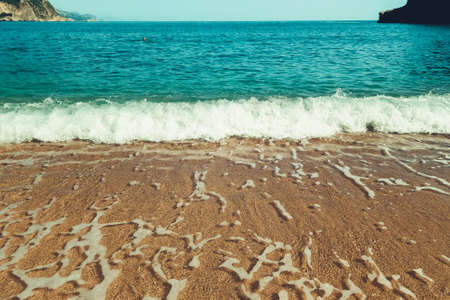 The sea and the coastline, Budva, Montenegro, Adriatic Sea, Mediterranean Sea.の写真素材