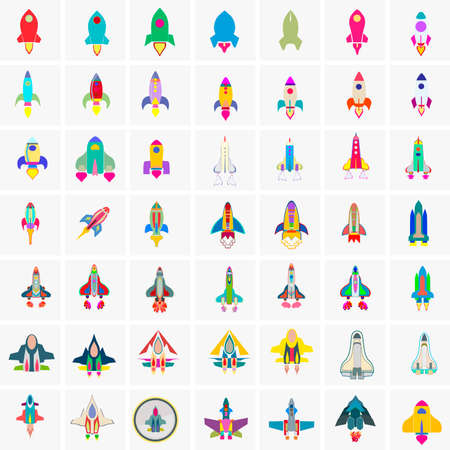 Set the flat line. Startup color icons design concept. Vector illustration.のイラスト素材
