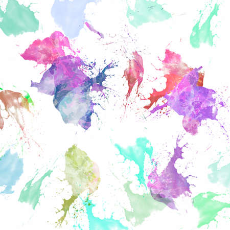 Abstract colored paper. Colored paint stains isolated on white background.の写真素材