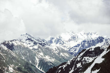 Mountains Landscape aerial view serene scenery wild nature calm scene. Lifestyle active travel. Scenic scenery of wild mountainsの写真素材