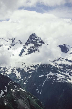 Mountains Landscape aerial view serene scenery wild nature calm scene. Lifestyle active travel. Scenic scenery of wild mountainsの写真素材