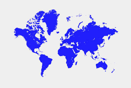 Detailed world map isolated on white background. Vector infographics. Flat illustration of a design Earth.のイラスト素材