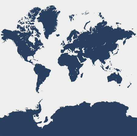 Detailed world map isolated on white background. Vector infographics. Flat illustration of a design Earth.のイラスト素材