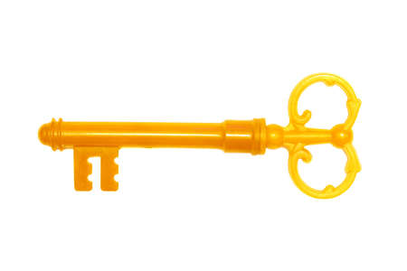 golden key on white backgrowndの写真素材