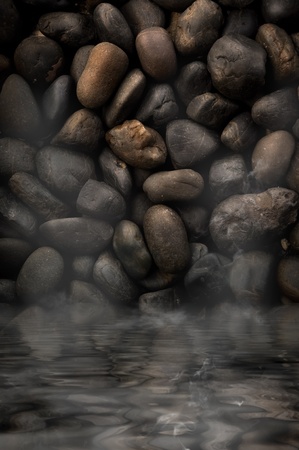 black stones with water hotの写真素材
