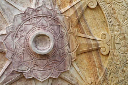 Stone carving Thammachak Symbol of Buddhismの写真素材