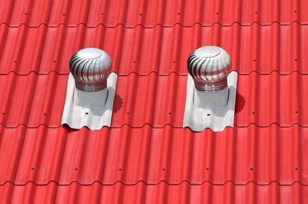 Ventilator on the roof red.