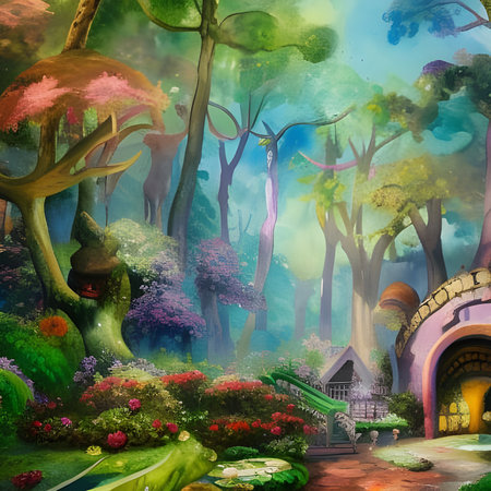 Beautiful fantasy landscape  in the forestの写真素材