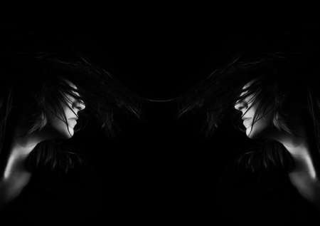 Concept shot of a girl witha  personality disorderの写真素材