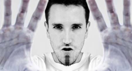 Determined man.の写真素材