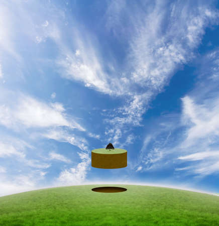 Concept expressing the problem of deforestation killing the earth.の写真素材