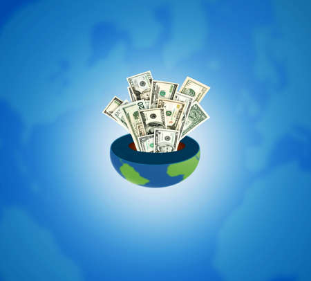 Concept of a worldwide globalized business and profits.の写真素材