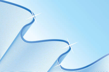 Vector illustration of a slick lined art wave good for design element backgrounds. Glossy shiny effect with stars.のイラスト素材