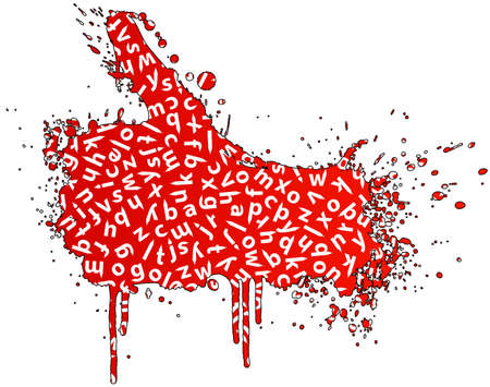 Vector illustration of a hand gesture grunge splatter with education concept.の写真素材