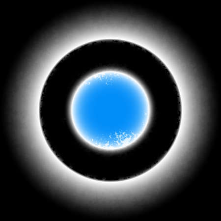 Vector illustration of a beautiful blue glowing planet with star textures.