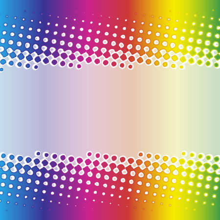 illustration of a rainbow halftone banner stripe design.のイラスト素材