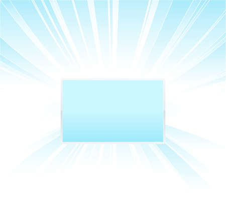 illustration of a beautiful blue glowing background with central shiny board for custom elements.のイラスト素材