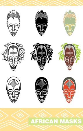 African masks のイラスト素材