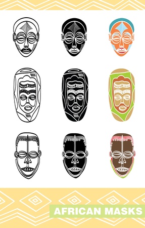 African masksのイラスト素材