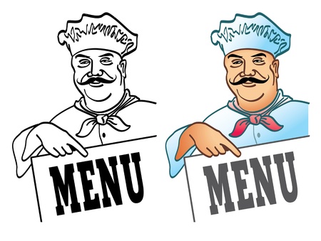 Chef points his finger in the hoodのイラスト素材