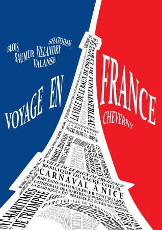 Eiffel Tower from the names of attractionsのイラスト素材