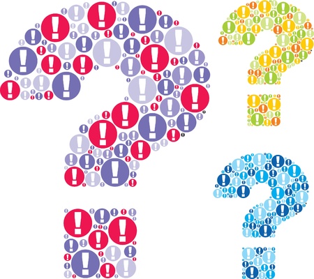 exclamation point to a question mark,  のイラスト素材