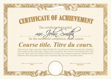 Gold certificate template. Horizontal. のイラスト素材