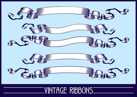 Vintage ribbons set. Vector.のイラスト素材