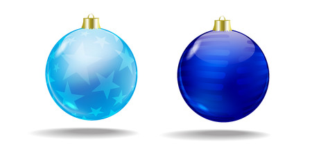 Blue and light blue Christmas tree balls  Vector  Isolated のイラスト素材