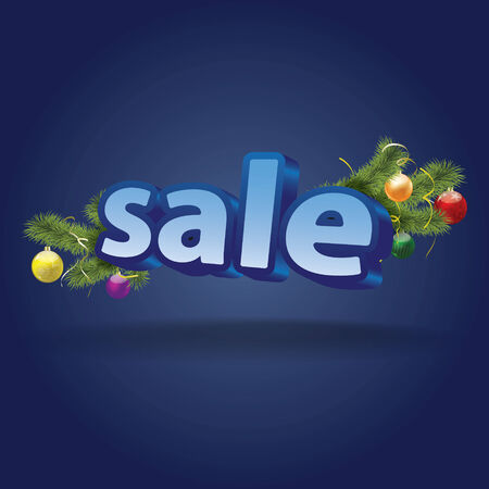 Inscription SALE  Christmas decoration  Blue  background  のイラスト素材