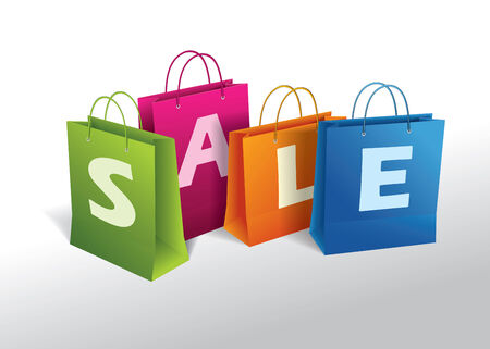 Illustration of shopping bags on white  Vector  Isolated のイラスト素材