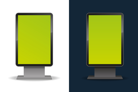 Vertical blank template outdoor lightbox. Blank billboard. For your advertisement and design.のイラスト素材