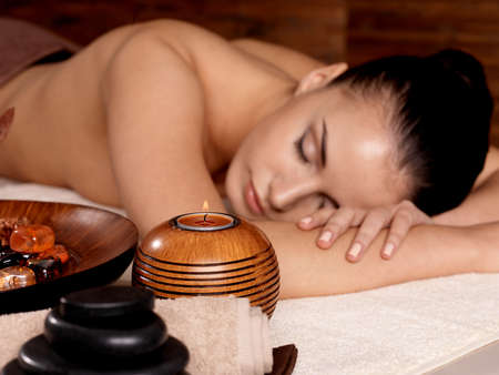 Young  woman relax in beauty spa salon. Healthy lifestyleの写真素材