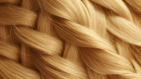 Close-up of wavy blonde hair, beauty and fashion concept.  Texture of wavy blond  hair as background. Hairdresser salon concept. Hair care concept. AI generatedの素材